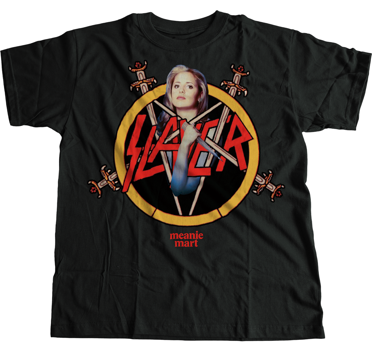 Buffy X Slayer Tee - meaniemart, pins, patches